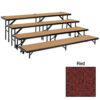 4 Level Tapered Riser with Carpet - 60""L x 18""W - 8""H 16""H 24""H & 32""H - Red