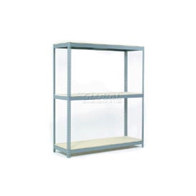 Global Industrial 3 Shelf Extra Heavy Duty Boltless Shelving Starter 60""Wx24""Dx96""H Wood Deck USA