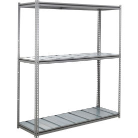 Global Industrial 3 Shelf Extra Heavy Duty Boltless Shelving Z Beam Starter 72Wx24Dx60H Steel Deck