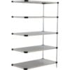 Nexel® 5 Shelf Stainless Steel Solid Shelving Unit Add On 36""W x 24""D x 74""H