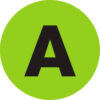 Tape Logic® 1"" Dia. Round Letter Paper Labels with ""A"" Print Fluorescent Green Roll of 500