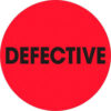 Tape Logic® 2"" Dia. Round Paper Labels with ""Defective"" Print Fluorescent Red Roll of 500