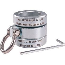 Ergodyne Squids 3791 Connecting Bar Lock Collar w/ Tool Attachment Point 7 lb. Cap. 3/4"" Silver