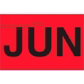 Tape Logic® Paper Labels with ""Jun"" Print 3""L x 2""W ""L Fluorescent Red Roll of 500