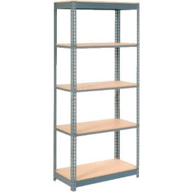 Global Industrial 5 Shelf Heavy Duty Boltless Shelving Starter 36""Wx18""Dx84""H Wood Deck USA