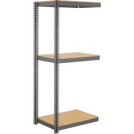 Global Industrial 3 Shelf Extra Heavy Duty Boltless Shelving Add On 48""W x 12""D x 96""H Wood Deck
