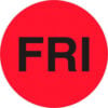 Tape Logic® 2"" Dia. Round Paper Labels with ""Fri"" Print Fluorescent Red Roll of 500