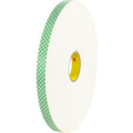 3M 4004 Double Sided Foam Tape 1"" x 18 Yds. 250 Mil Natural