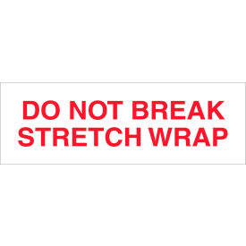 Tape Logic® Carton Sealing Tape Do Not Break Stretch Wrap 2"" x 110 Yds. Red/White