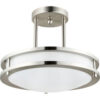 Sunlite® LED Pendant Double Band Flush Mount Fixture 15W 1050 Lumens 120V 12"" Size White