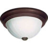 Satco 76-246 2 Light - 11"" - Flush Mount - Frosted Melon Glass  Old Bronze