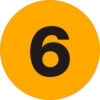 Tape Logic® 1"" Dia. Round Number Paper Labels with ""6"" Print Fluorescent Orange Roll of 500