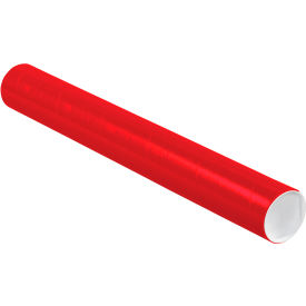Global Industrial™ Mailing Tubes with Caps 3""Dia. x 24""L 0.070"" Thick Red 24/Pack