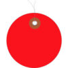 Global Industrial Plastic Circle Tag Pre-Wired 3"" Dia. Red 100/Pack