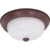Nuvo 60/206 2 Light-Ceiling-Flush Mount Alabaster Glass Old Bronze 13.125""W X 5.375""H