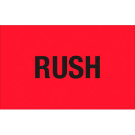 Tape Logic® Labels with ""Rush"" Print 2""L x 1-1/4""W Fluorescent Red Roll of 500