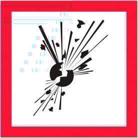 Tape Logic® Pictogram Exploding Bomb Labels 1""L x 1""W Black/Red/White Roll of 500