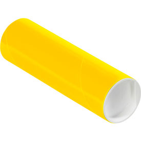 Global Industrial™ Mailing Tubes with Caps 2""Dia. x 6""L 0.060"" Thick Yellow 50/Pack