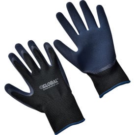 Global Industrial™ Double Foam Latex Coated Gloves Black/Navy X-Large 1 Pair