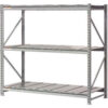 Global Industrial 3 Level Extra HD Bulk Storage Rack Steel Deck Starter 72""W x 24""D x 96""H