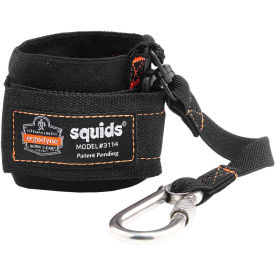 Ergodyne® 19056 Squids® 3114 Pull-On Wrist Lanyard w/ Carabiner 3lbs Max Black