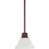 Satco 60-366 Empire - 1 Light - 7"" - Mini Pendant - w/ Hang Straight Canopy  Old Bronze
