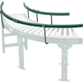 Global Industrial™ 90° High Raised Curved Guide for Roller Conveyors 18"" OAW