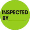 Tape Logic® 2"" Dia. Round Paper Labels w/ ""Inspected By"" Print Fluorescent Green Roll of 500