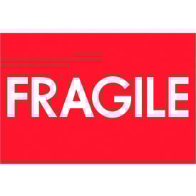 Tape Logic® Labels with ""Fragile"" Print 3""L x 2""W Red/White Roll of 500