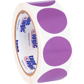 Tape Logic® 1-1/2"" Dia. Round Inventory Circle Labels Purple Roll of 500
