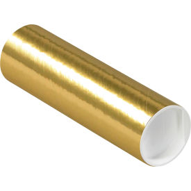 Global Industrial™ Mailing Tubes with Caps 2""Dia. x 6""L 0.060"" Thick Gold 50/Pack