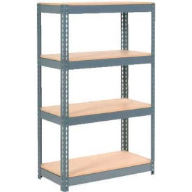 Global Industrial 4 Shelf Heavy Duty Boltless Shelving Starter 36""Wx24""Dx60""H Wood Deck USA