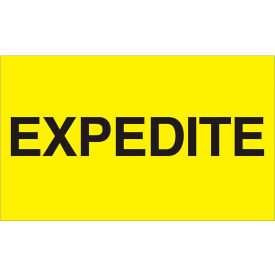 Tape Logic® Labels with ""Expedite"" Print 5""L x 3""W Fluorescent Yellow Roll of 500