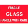 Tape Logic® Labels w/ ""Fragile-Glass..."" Print 3""L x 2""W White Text/Red Back Roll of 500