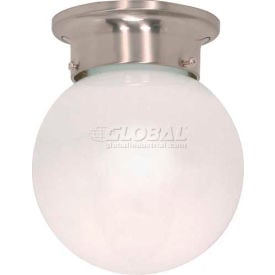 Nuvo 60/245 1 Light-Ceiling-Mount White Ball Brushed Nickel 6""W X 7.25""H