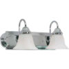 Satco 60/316 Ballerina 2 Light - 18"" - Vanity w/ Alabaster Glass Bell Shades  Polished Chrome