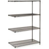Nexel® 4 Shelf Black Epoxy Wire Shelving Unit Add On 48""W x 21""D x 63""H
