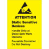 Tape Logic® Labels w/ ""Static Sensitive..."" Print 2-1/2""L x 1-3/4""W Black/Yellow Roll of 500
