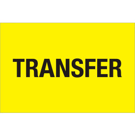 Tape Logic® Paper Labels with ""Transfer"" Print 3""L x 2""W Fluorescent Yellow Roll of 500