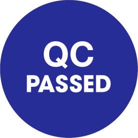 Tape Logic® 2"" Dia. Round Paper Labels with ""QC Passed"" Print Blue Roll of 500