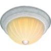 Satco 76-125 2 Light - 11"" - Flush Mount - Frosted Melon Glass  Textured White