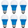 Sunlite® LED A19 Colored Light Bulb E26 Base 3W 45 Lumens Blue Pack of 6