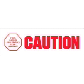 Tape Logic® Carton Sealing Tape Caution - If Seal Is Broke 2"" x 110 Yds. Red/White