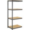 Global Industrial 4 Shelf Extra Heavy Duty Boltless Shelving Add On 42""W x 15""D x 72""H Wood Deck
