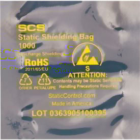 Global Industrial™ Open End Static Shielding Bags 3""W x 3""L 2.8 Mil Transparent 100/Pack