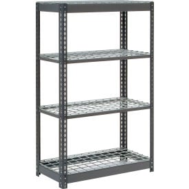 Global Industrial 4 Shelf Heavy Duty Boltless Shelving Starter 36""Wx24""Dx60""H Wire Deck USA