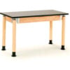 NPS Science Table - Phenolic Top - Adjustable Height - 24""W x 48""L x 29""-41""H - Black/Oak
