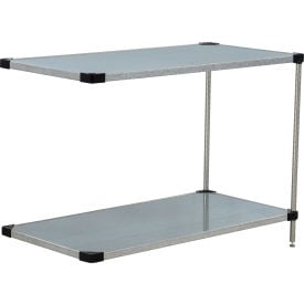 Nexel® 2 Shelf Galvanized Steel Solid Shelving Unit Add On 48""W x 18""D x 34""H