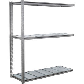 Global Industrial 3 Shelf Extra Heavy Duty Boltless Shelving Z Beam Add On 72Wx48Dx96H Steel Deck