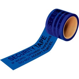Tape Logic® Printed Secure Tape Roll Opened 3"" x 60 Yds. 2.5 Mil Blue